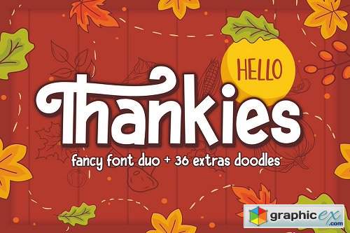 Hello Thankies Font Family - 2 Fonts