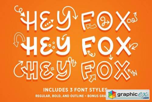 Hey Fox Font Trio + BONUS
