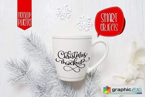 Christmas mug and letter mock ups
