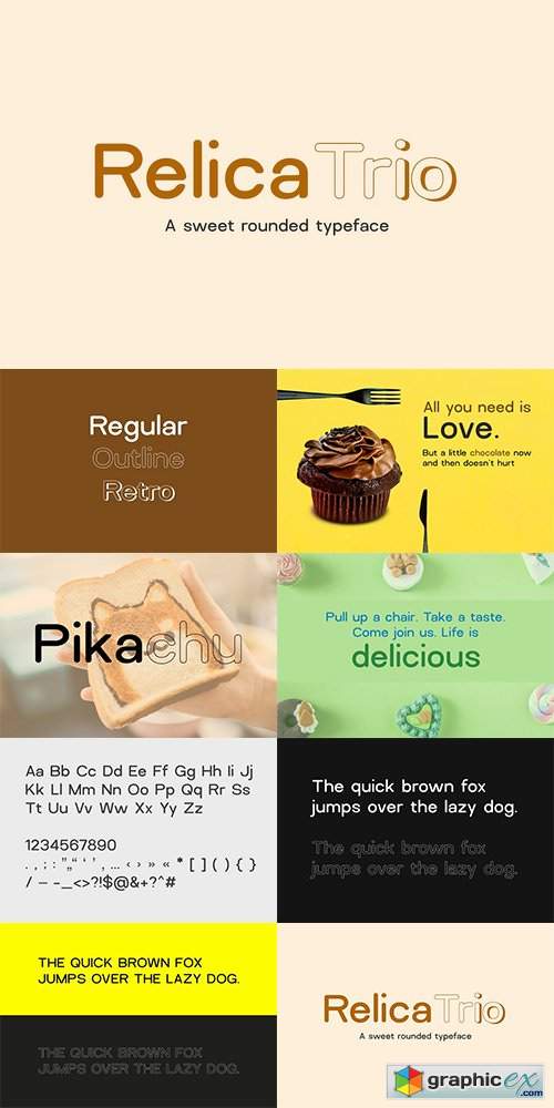 Relica Trio - Sweet Rounded Typeface 3170747