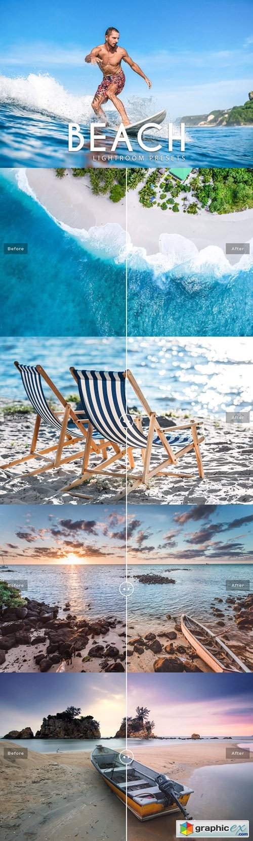 5 Beach Presets for Lightroom, Photoshop and CameraRaw