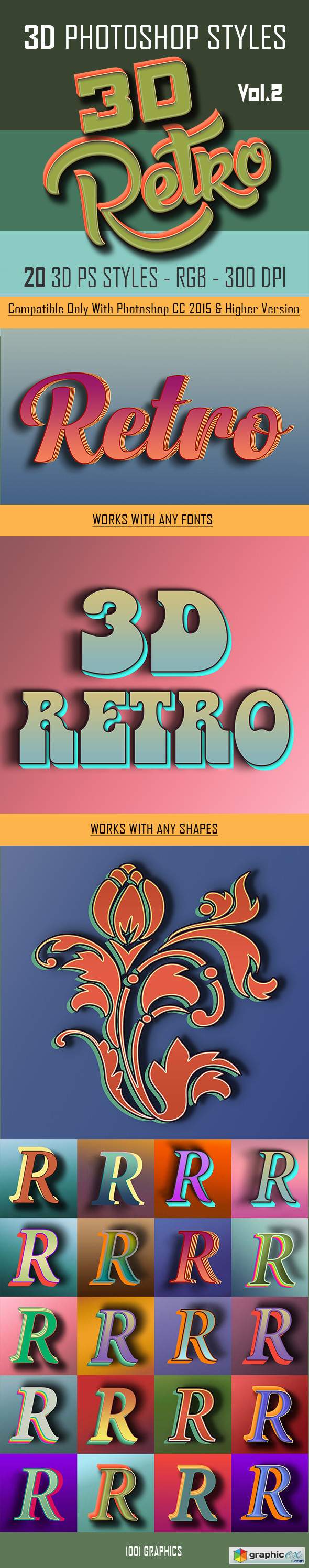 20 3D Retro Photoshop Styles asl Vol.2