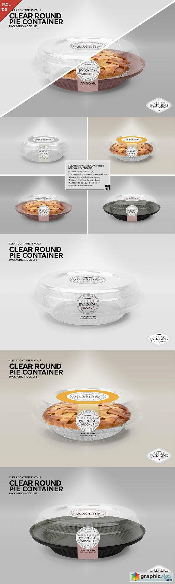 Clear Pie Container Packaging Mockup