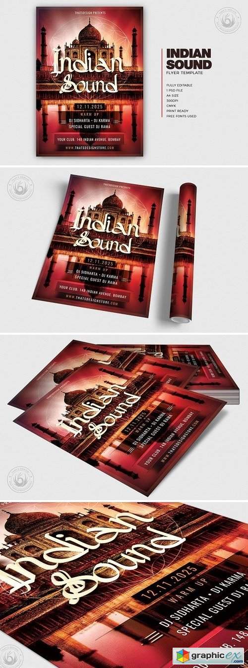 Indian Sound Flyer Template