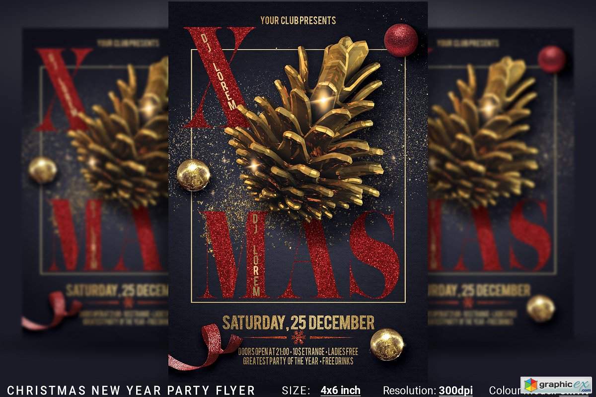 2019 Christmas New Year Party Flyer