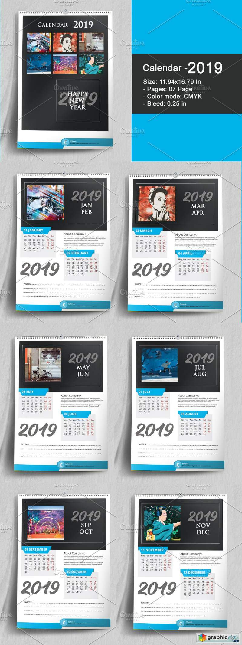 Wall Calendar 2019 - V16
