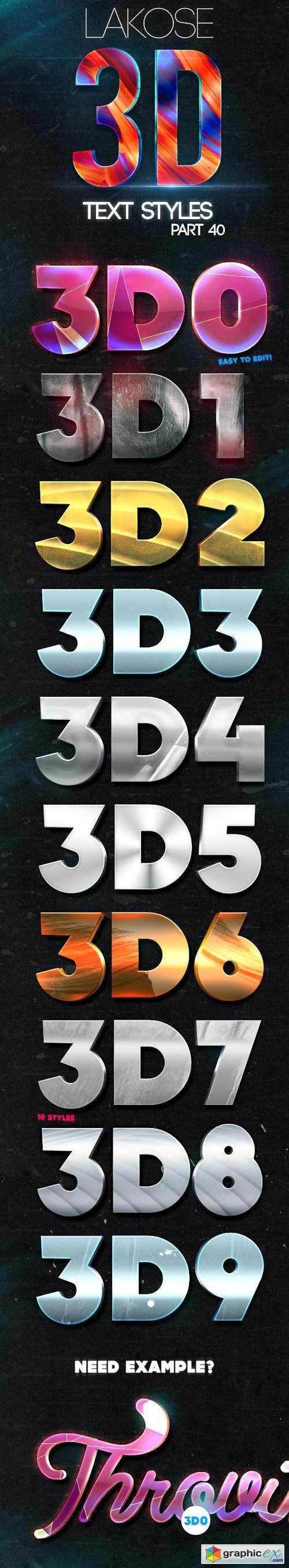 Lakose 3D Text Styles Part 40