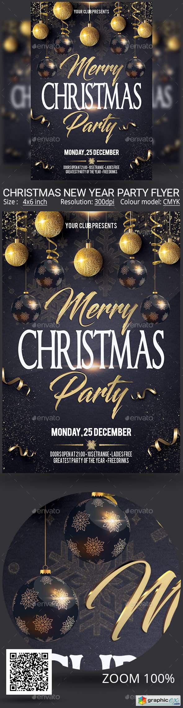 Christmas New Year Party Flyer 22877185