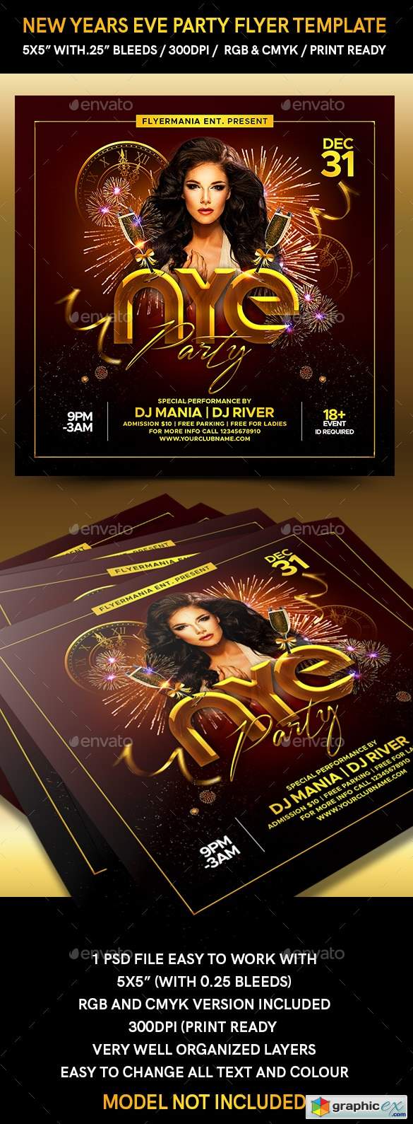 New Years Eve Party Flyer Template 22894499