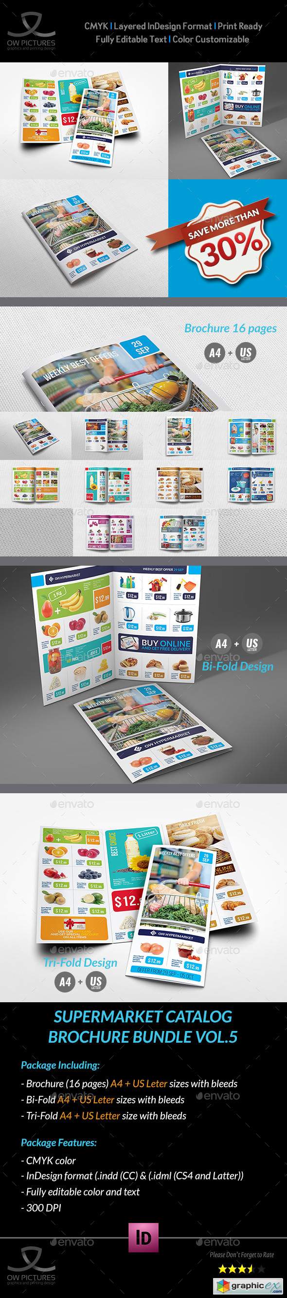 Supermarket Catalog Brochure Bundle Template Vol 5