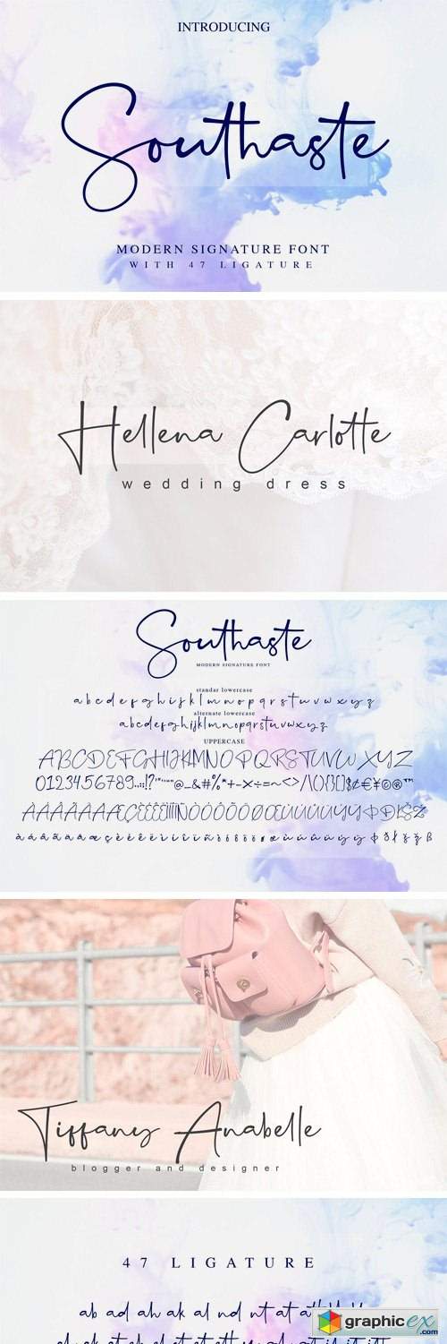 Southaste - a Signature Font