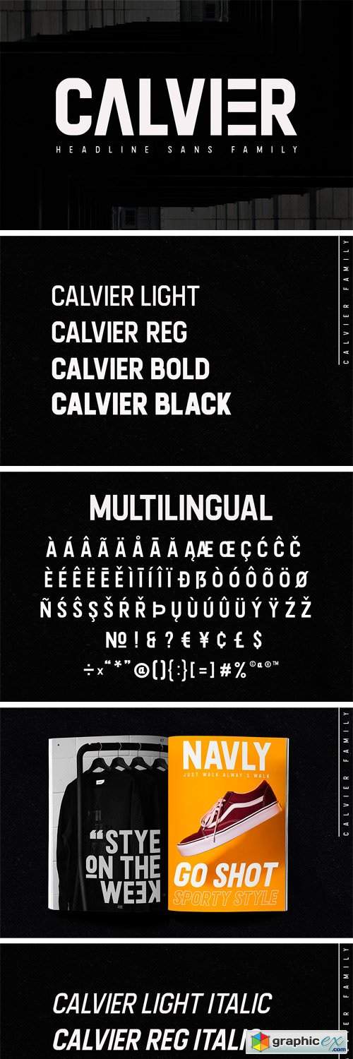 Calvier - Headline Sans Family