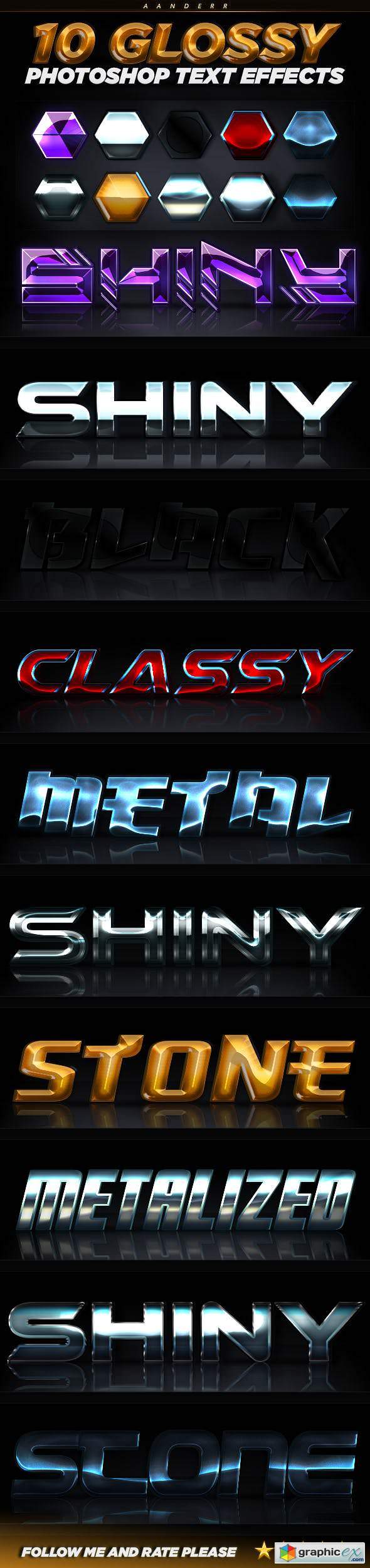 10 Glossy Photoshop Text Effects