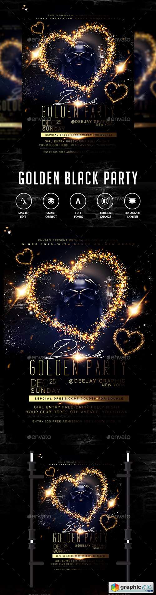 Golden Black Party Flyer