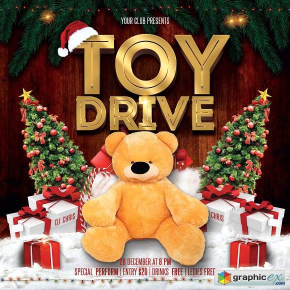 Toy Drive Party Flyer 3248281