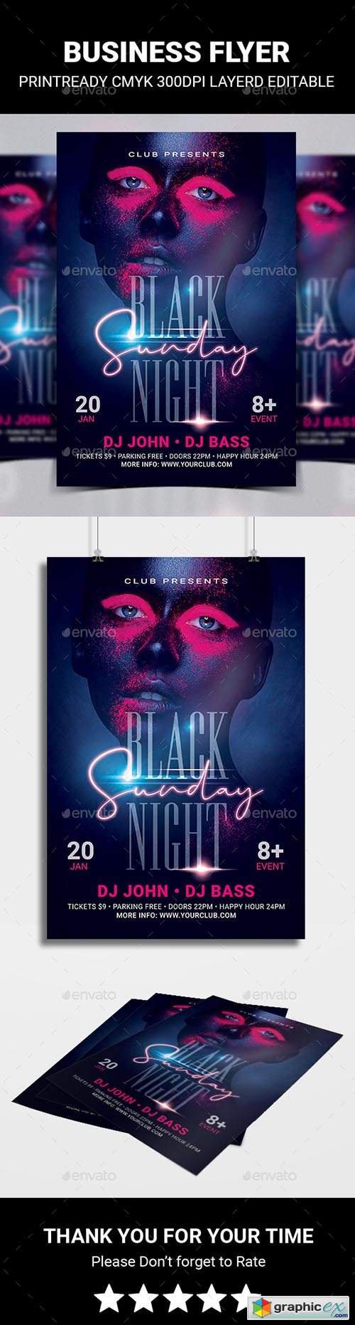 Black Night Sunday Flyer