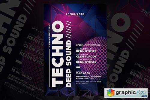 Techno Music Flyer
