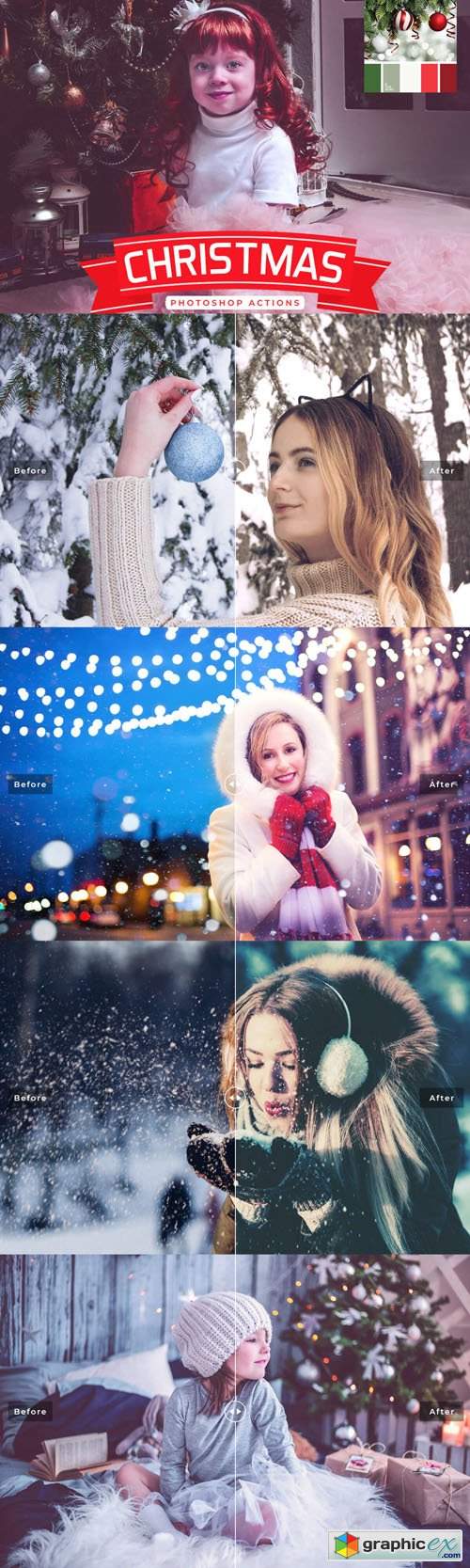 6 Christmas Photoshop Actions