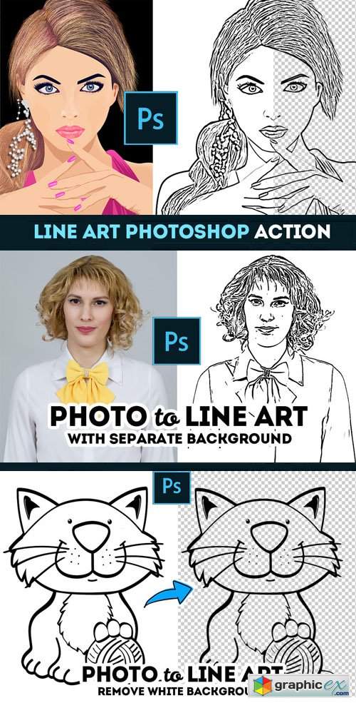 Line Art Photoshop Action - Seperate & Remove Background