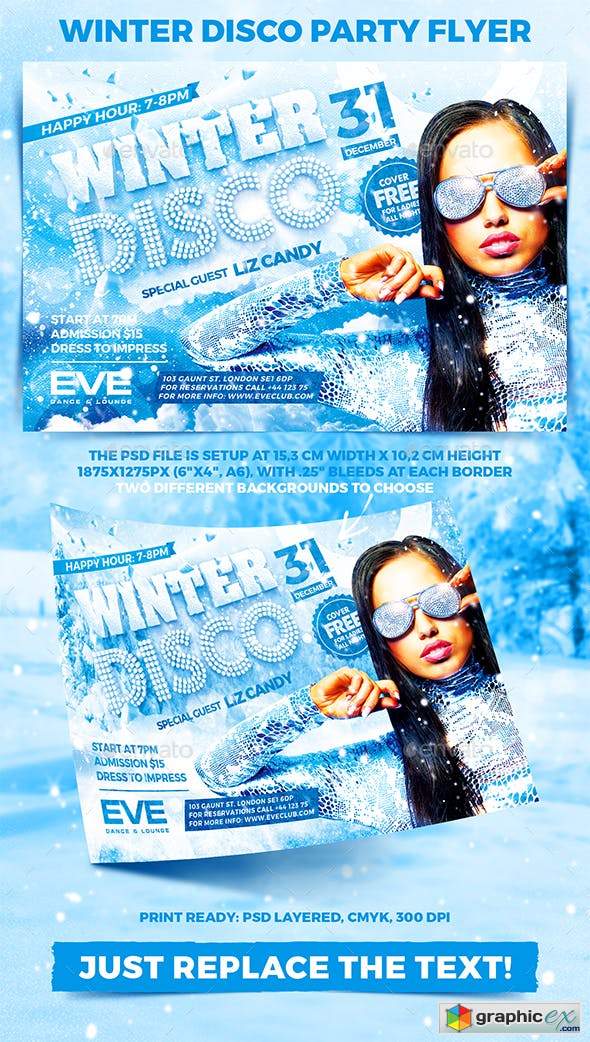 Winter Disco Party Flyer
