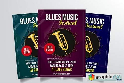 Blues Music Festival Flyer Vol. 1