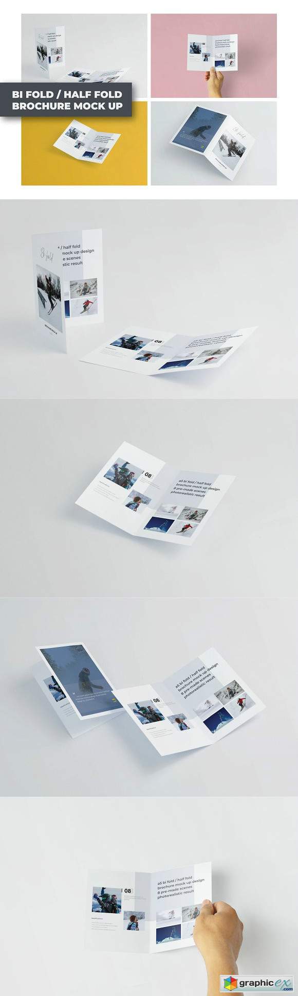 A5 Bifold Half-Fold Brochure Mockup