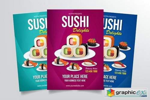 Sushi Delight Flyer Template