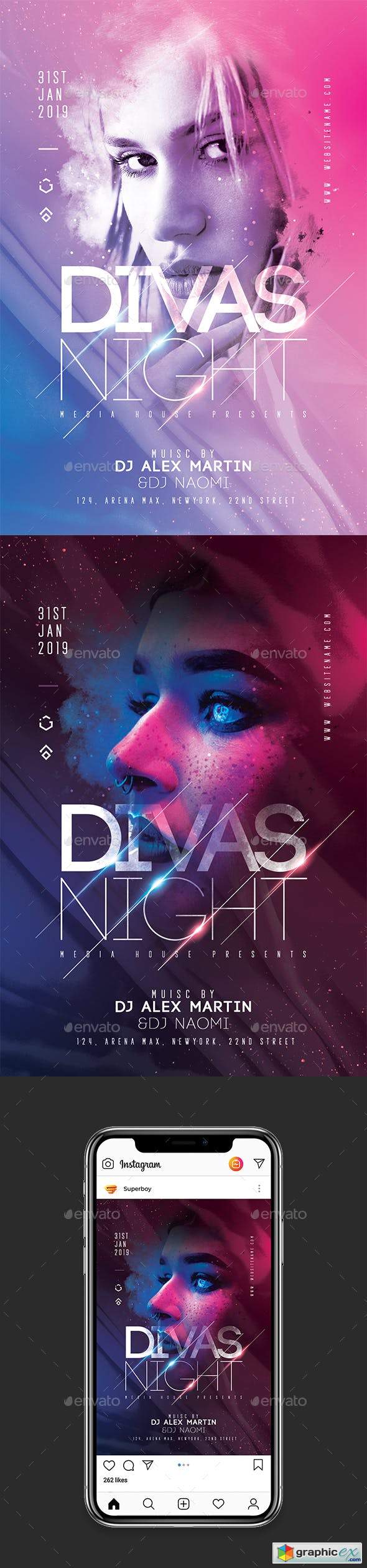 Divas Night Party Flyer