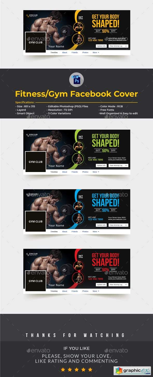 Fitness-Gym Facebook Cover Template