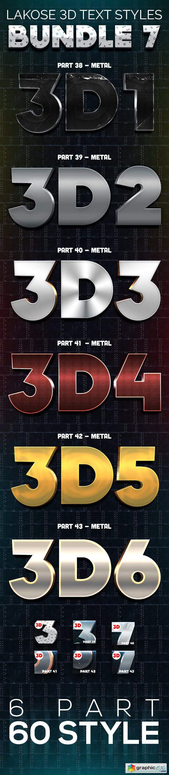 Lakose 3D Text Styles Bundle 7