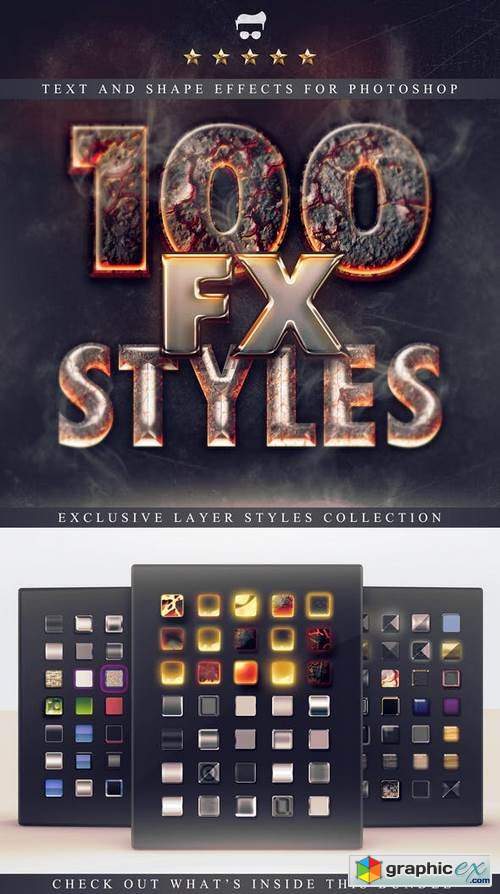 100 Layer Styles Bundle - Text Effects Set