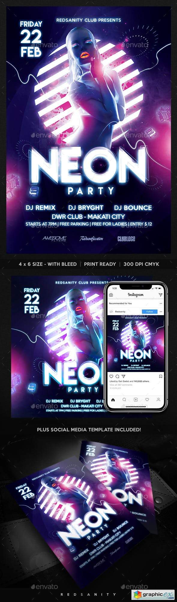 Neon Party Flyer 23113805