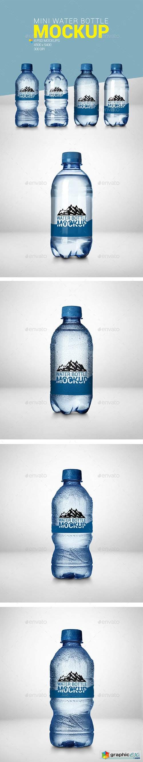 4 Mini Water Bottle Mockup
