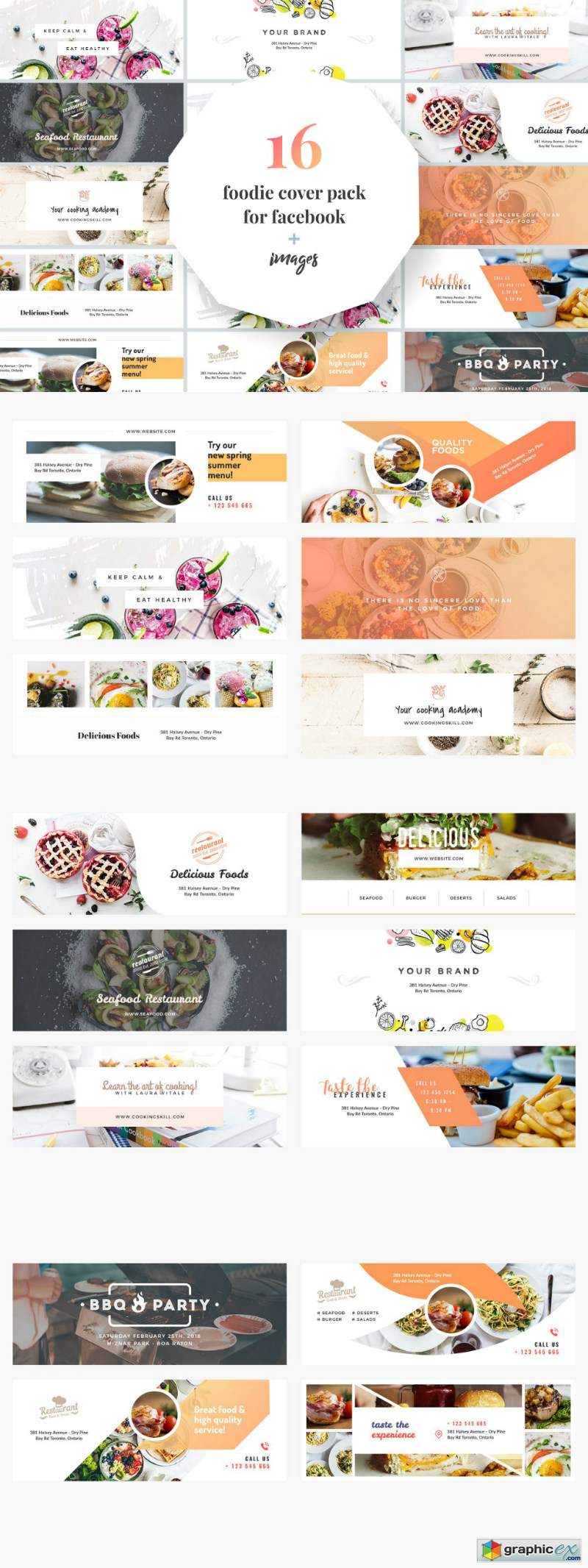 Foodie Facebook Cover Pack » Free Download Vector Stock Image Photoshop ...