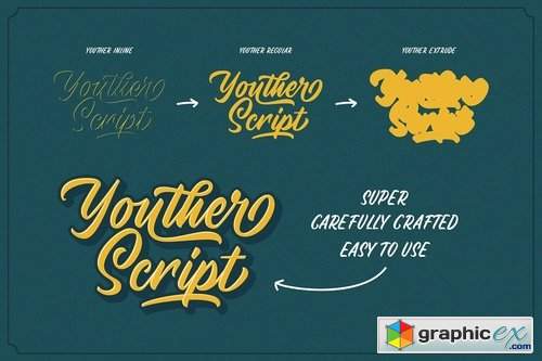 Youther Brush - Layered Font Duo