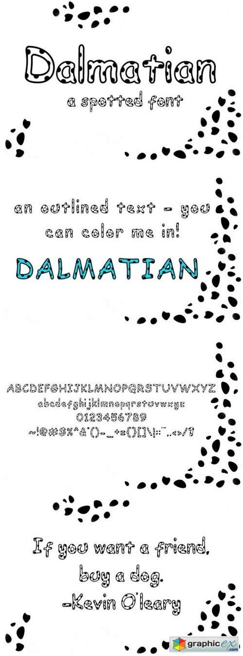 Dalmatian: A Spotted Font