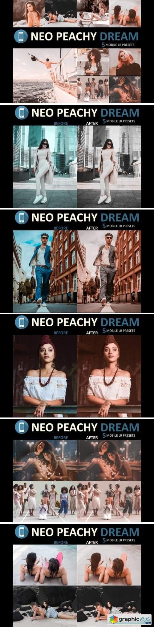 Neo Peachy Dream mobile lightroom presets