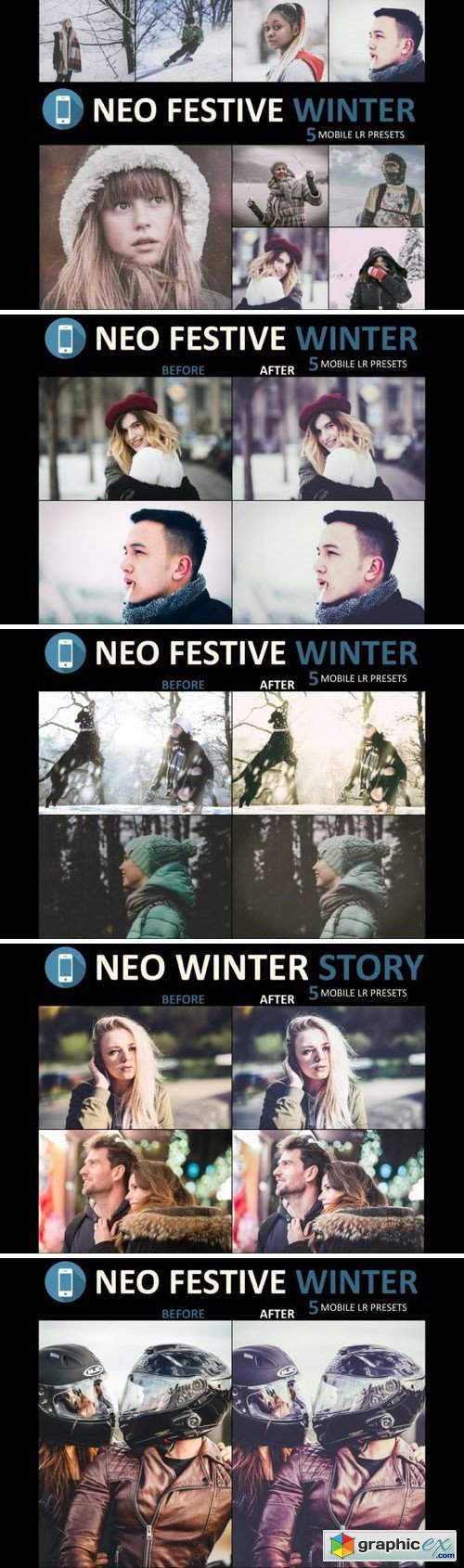 Neo Festive Winter Story mobile lightroom presets