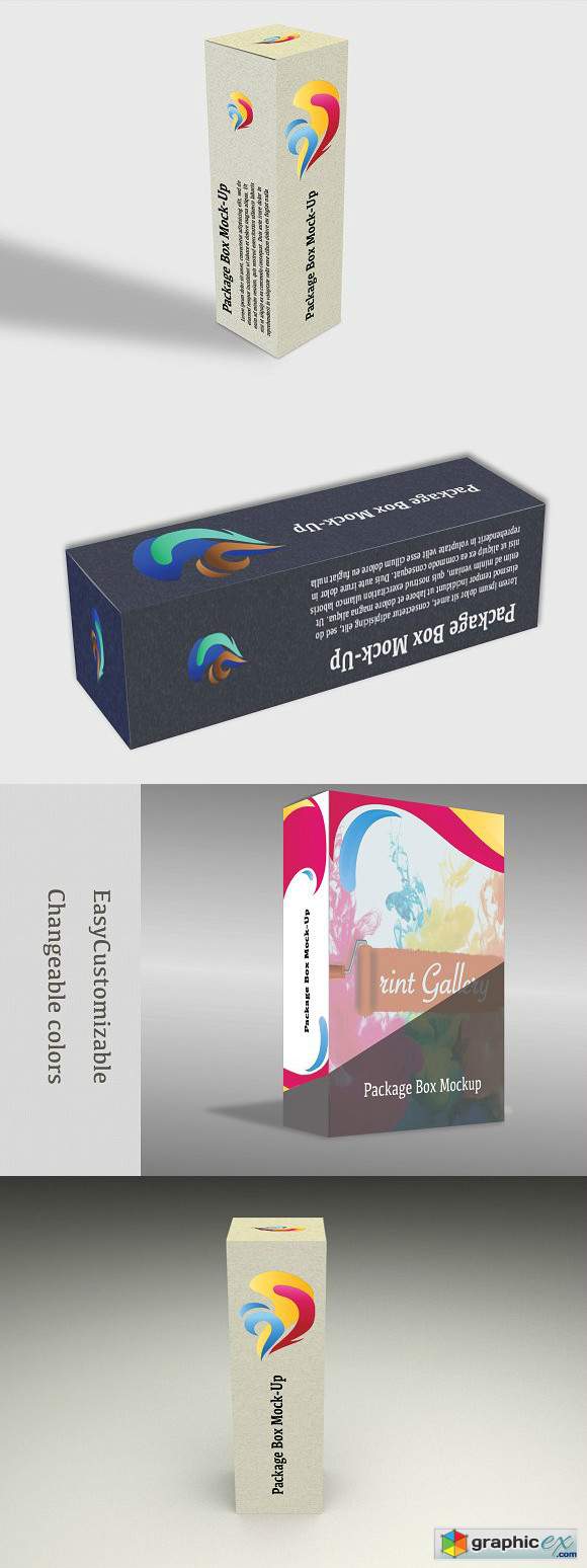 Package Box Mock-Up 4 in 1