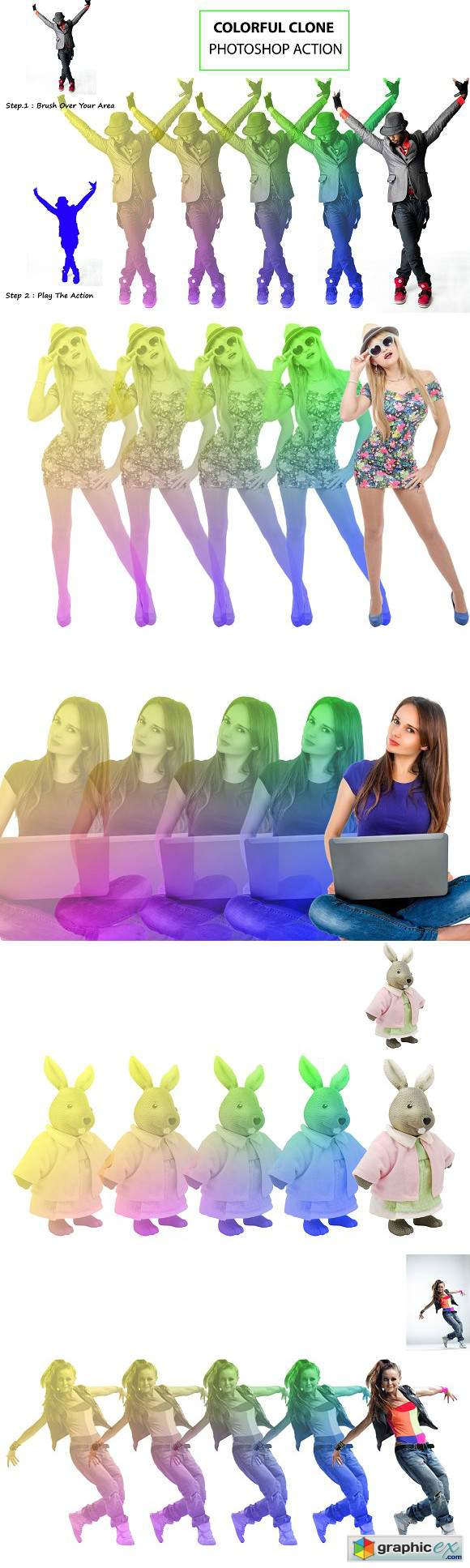 Colorful Clone Photoshop Action