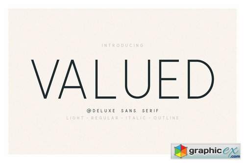 Valued - A Deluxu Sans Serif Family