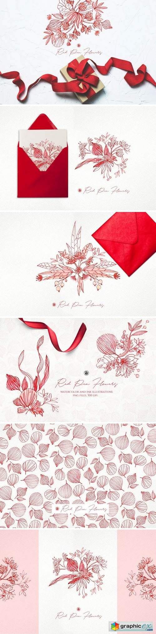 Red Pen Flowers