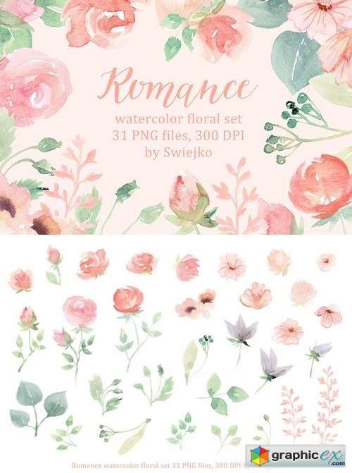 Romantic Floral Clipart set