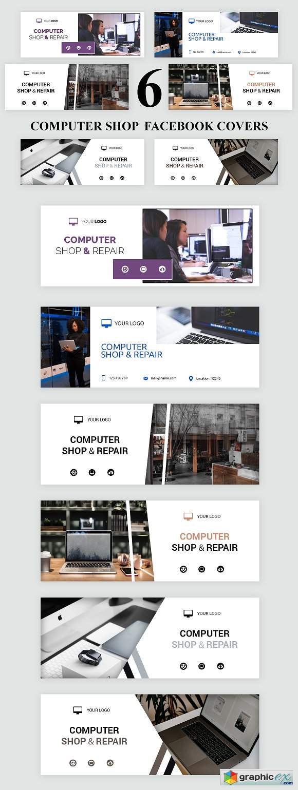 Computer Shop Facebook Covers - SK
