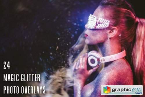 24 Magic Glitter Photo Overlays