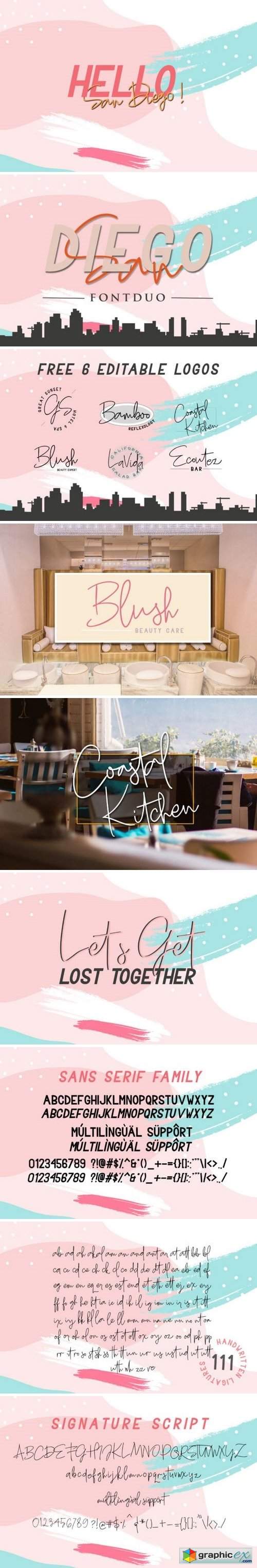 San Diego - Font Duo with Extra Logo Template