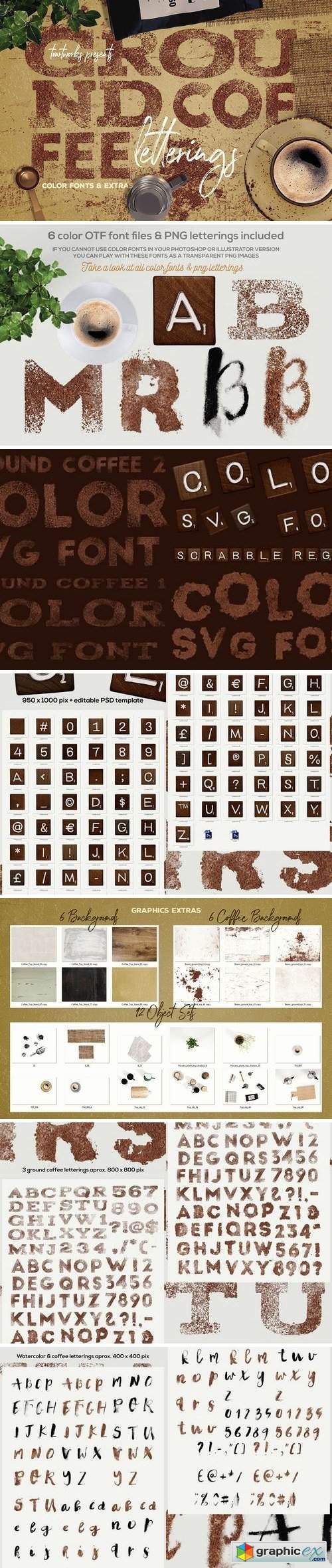 Ground Coffee PNG Letterings