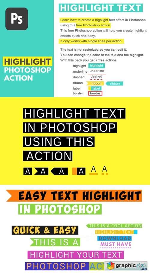 Highlight Text Photoshop Action