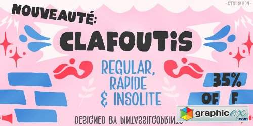 Clafoutis Font Family - 3 Fonts