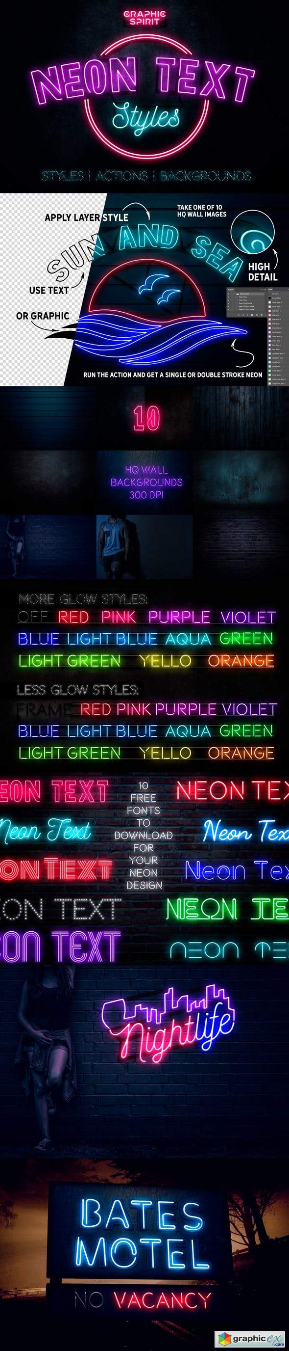 Neon Text Layer Styles & Extras 23426935